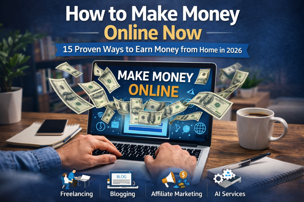 how to make money online now from home using freelancing and affiliate marketing