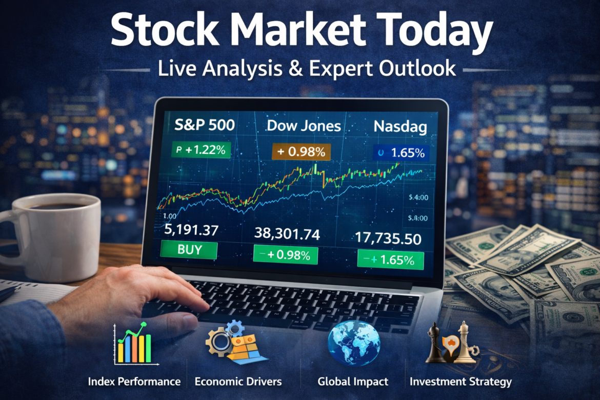 stock market today live analysis showing major index performance