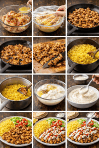 Authentic NYC Chicken Over Rice white sauce