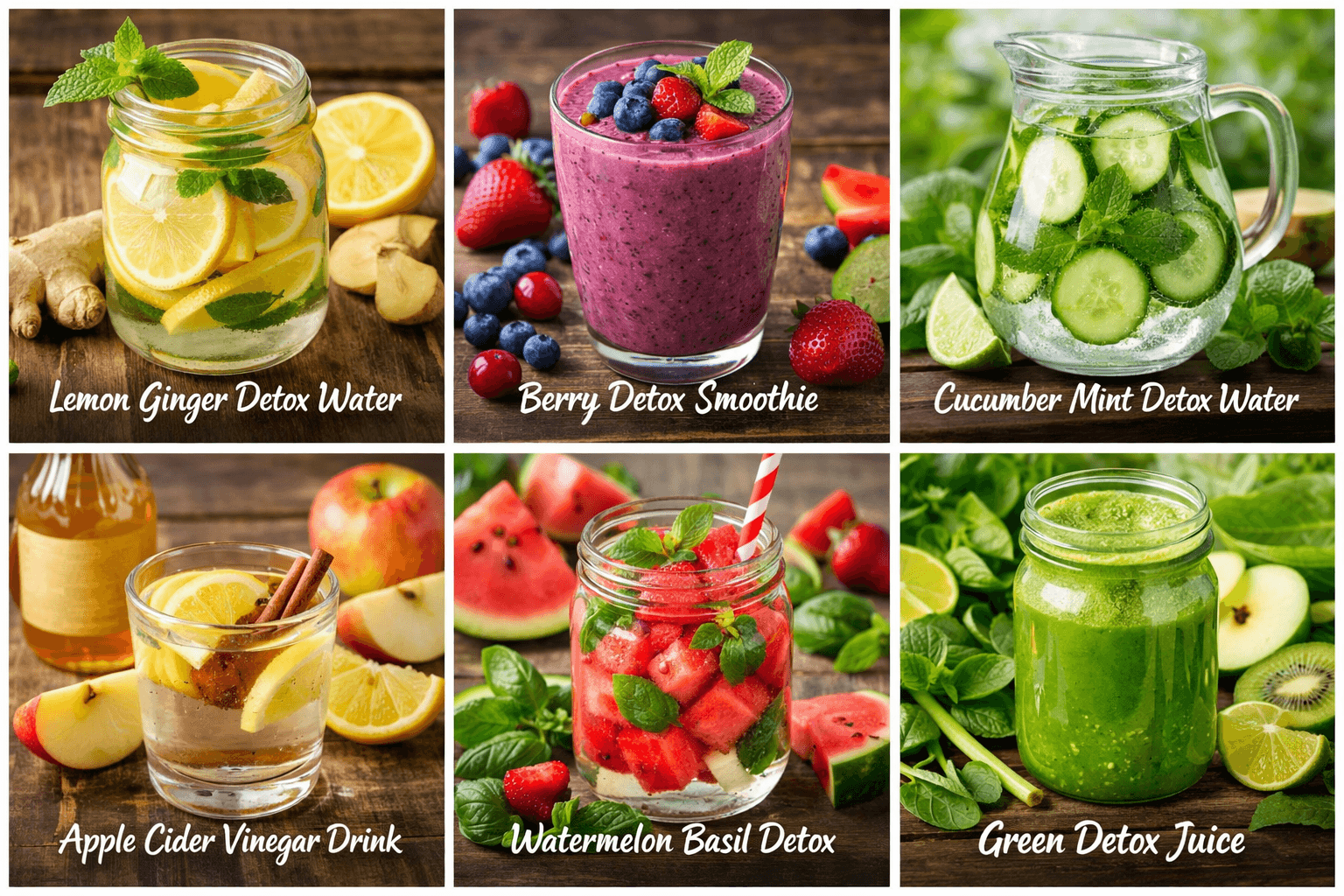 Detox drinks for weight loss in glasses with fresh fruits